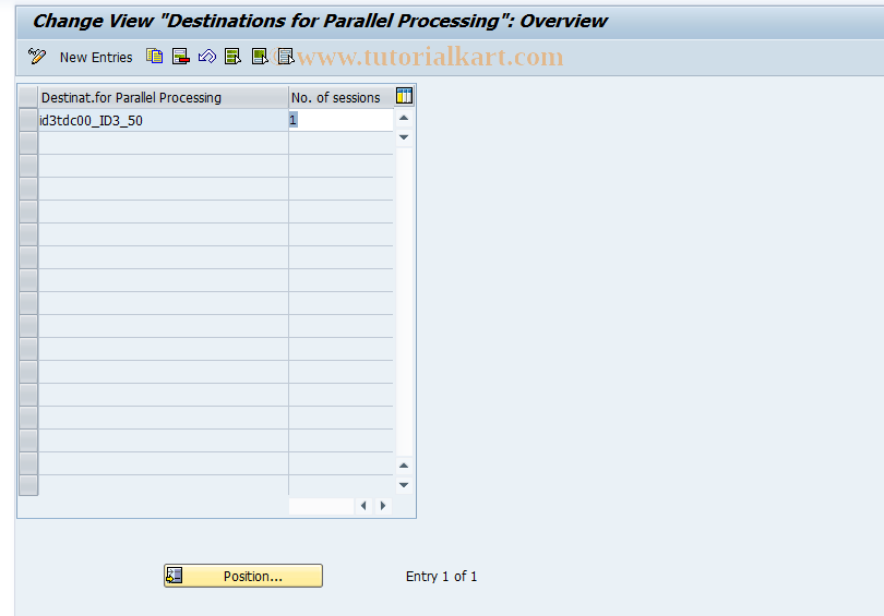 SAP TCode OMIQ - Destinations Parallel MRP