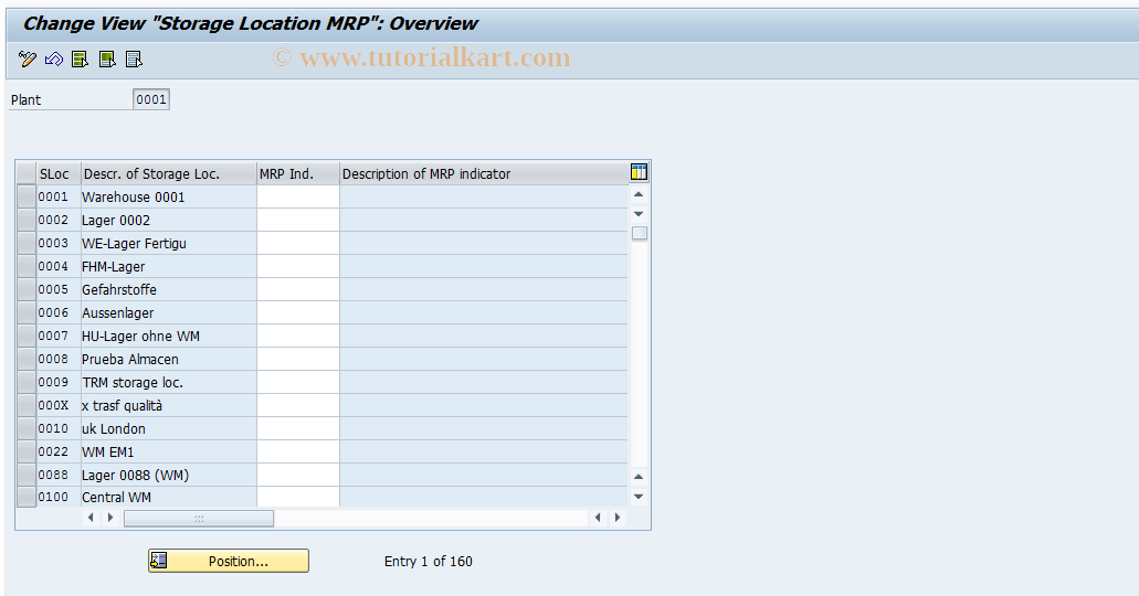 SAP TCode OMIR - Storage Location MRP