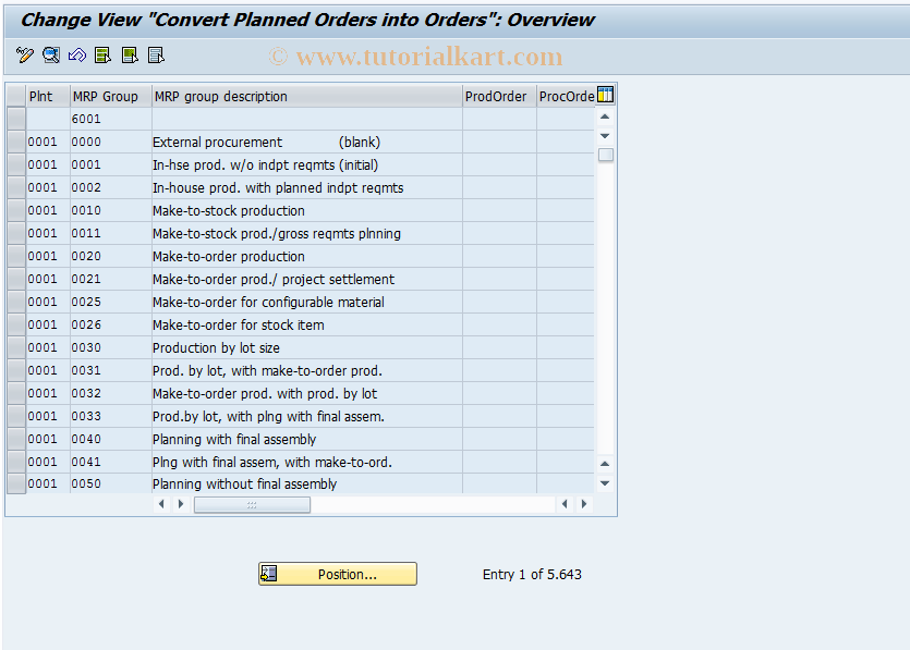 SAP TCode OMIS - Convert Planned Order -> Production Order