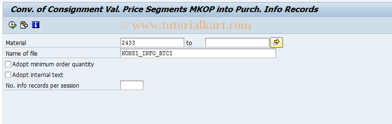 SAP TCode OMJO - Convert MKOP into Consgt. Info Recs.