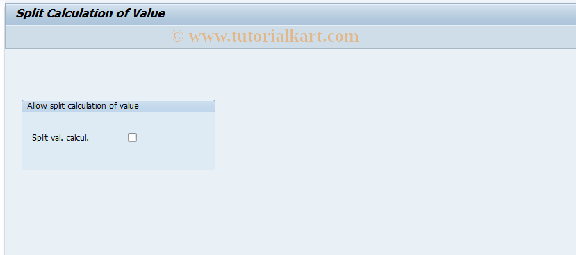 SAP TCode OMJV - Subsequent Calculation of Value