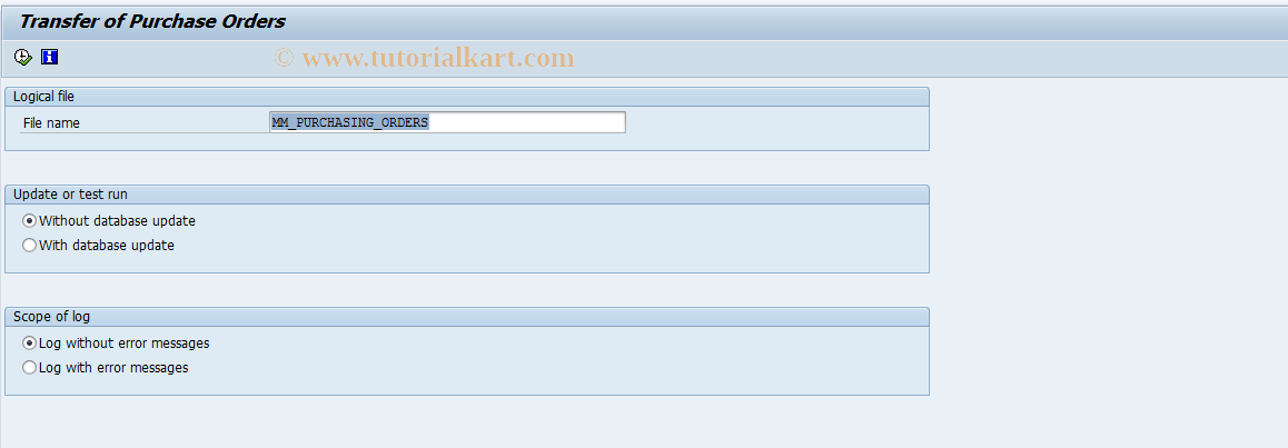 SAP TCode OMQ1 - Transfer of Purchase Orders