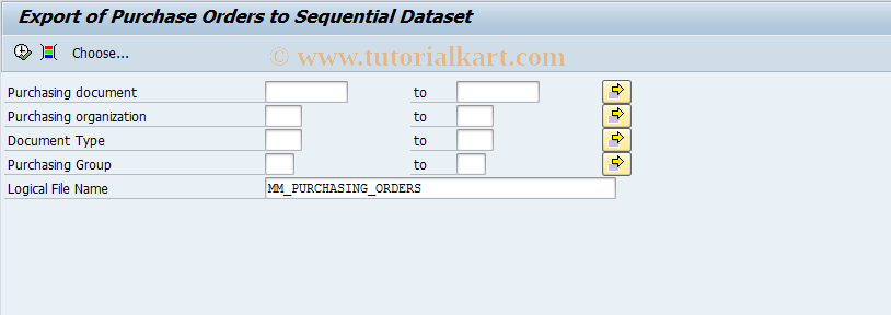 SAP TCode OMQ4 - Create PO Transfer File