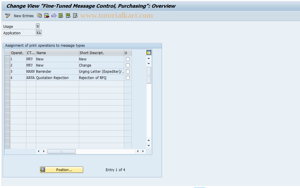 SAP TCode OMQK - Fine-Tuned Control: RFQ