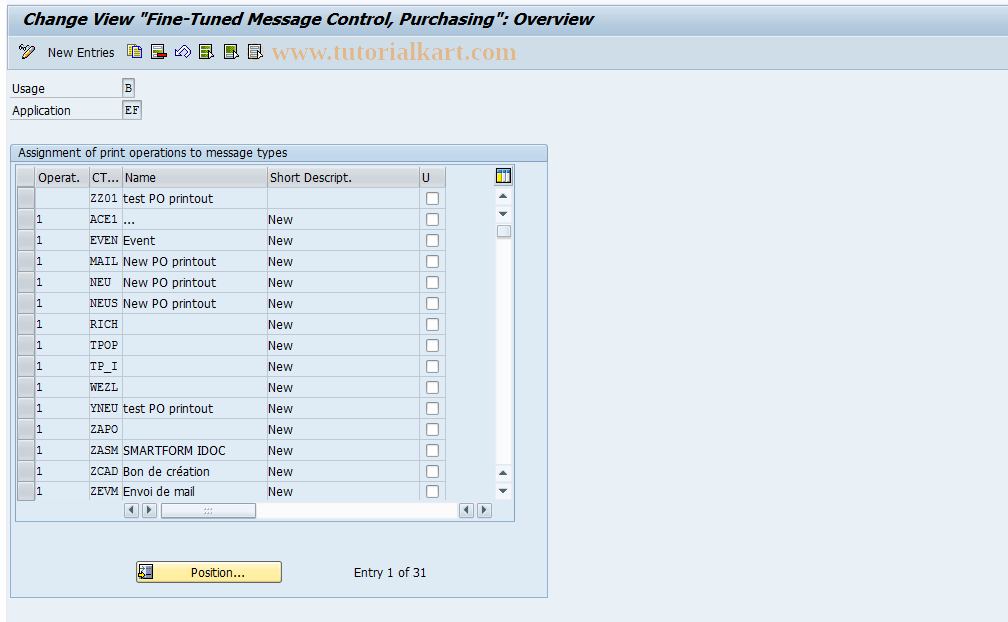 SAP TCode OMQN - Fine-Tuned Control: Purchase Order