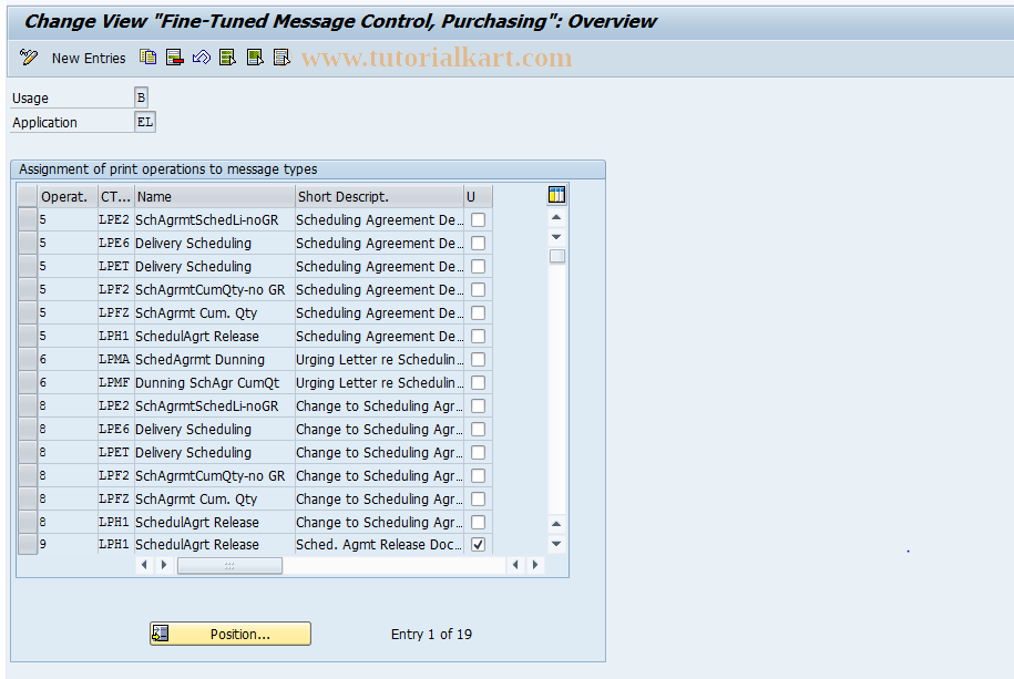 SAP TCode OMQP - Fine-Tuned Ctr.: Sch. Agmt. Schedule