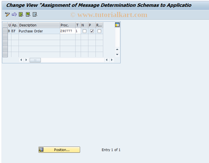 SAP TCode OMQS - Assign Schema to Purchase Order