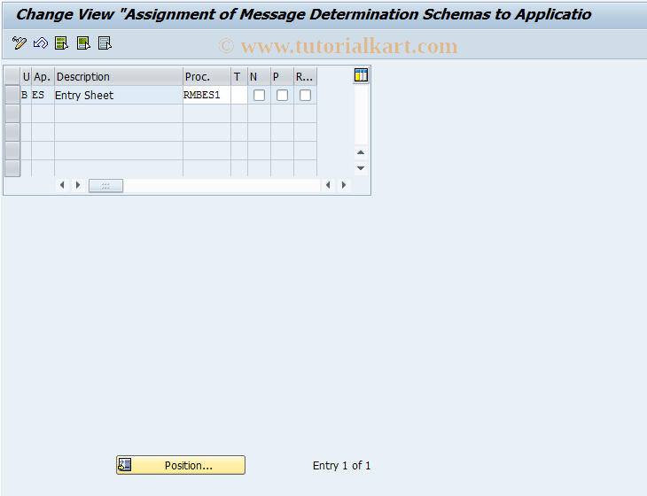 SAP TCode OMQV - Assign Schema to Service Entry Sheet