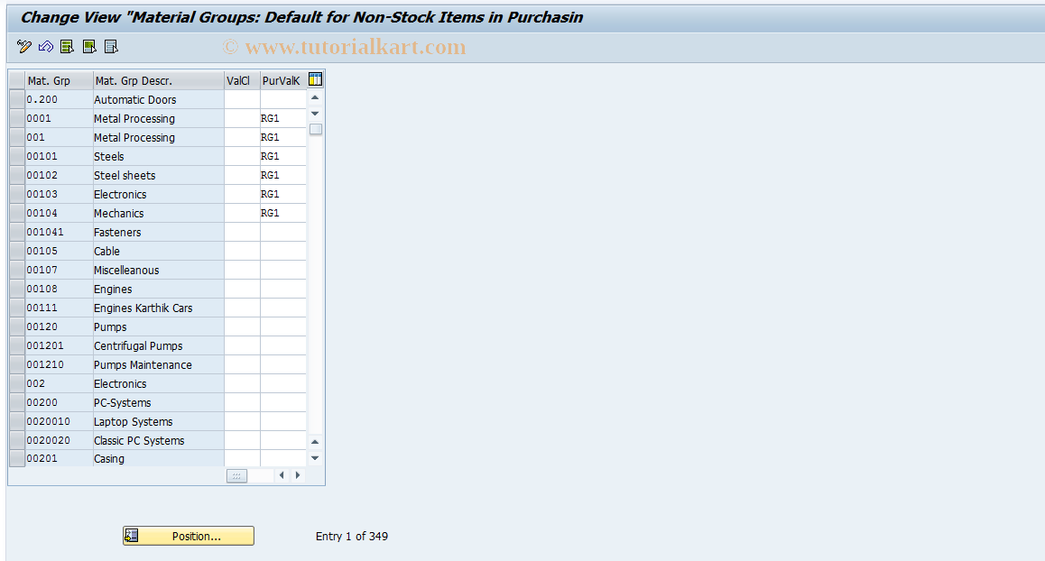 SAP TCode OMQW - Entry Aids w/o Material Master