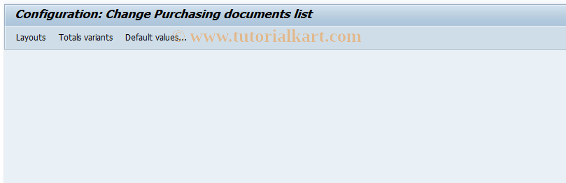 SAP TCode OMRE - Purchasing Document Lists Config.