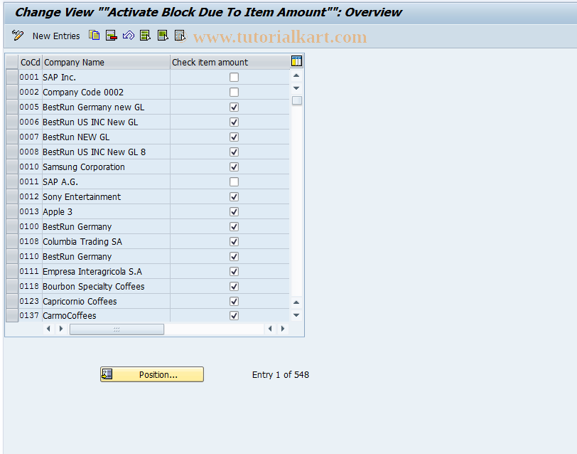 SAP TCode OMRH - C MM-IV Activate Item Amount Check