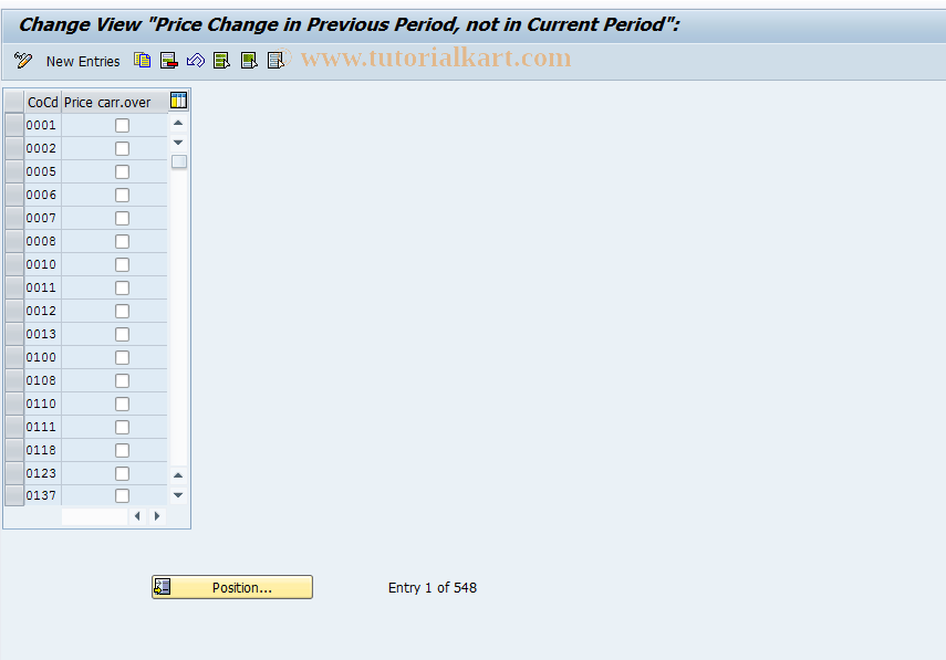 SAP TCode OMRN - C MM-IV  Carry Forward Price Change