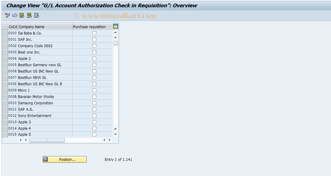 SAP TCode OMRO - G/L Account  Authorization  in Requisition