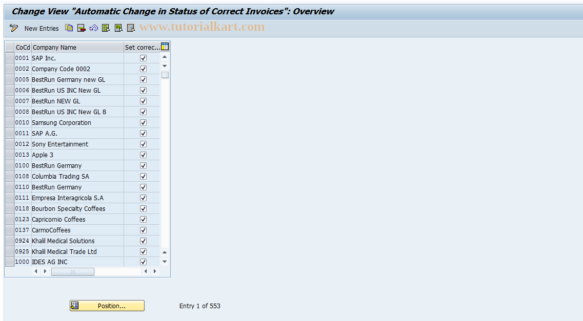 SAP TCode OMRV - Invoice Status Change