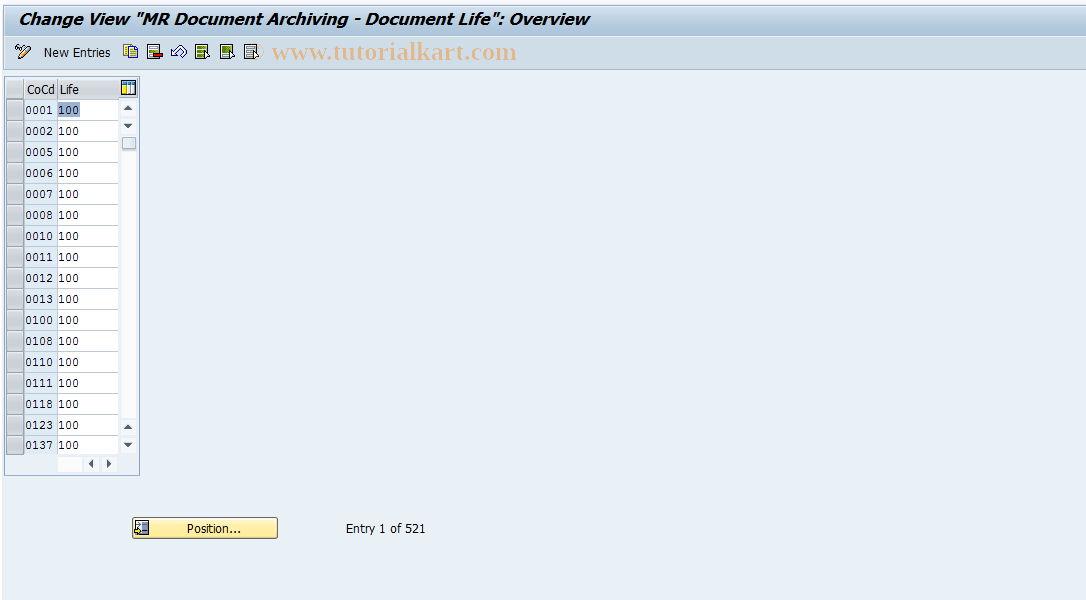 SAP TCode OMRZ - Runtime Invoice Document Archiving