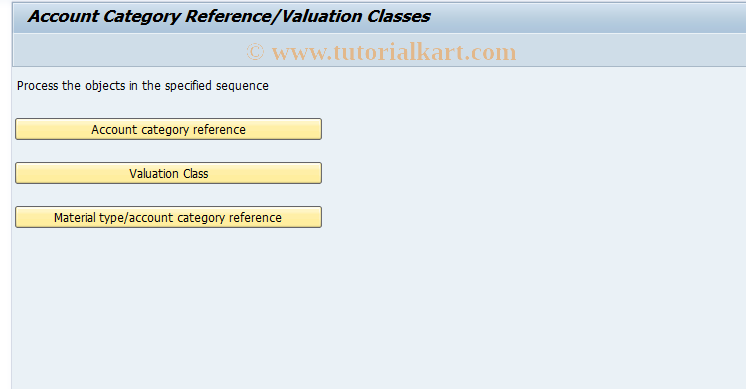 SAP TCode OMSK - C MM-BD Valuation Classes T025