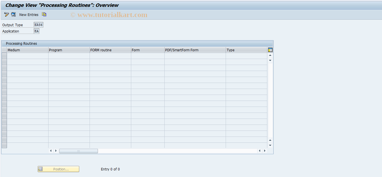 SAP TCode OMTA - Output Program: RFQ