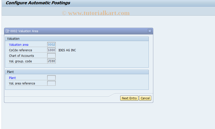 SAP TCode OMWB - C MM-IV Autom. Account Assgt. (Simu.)