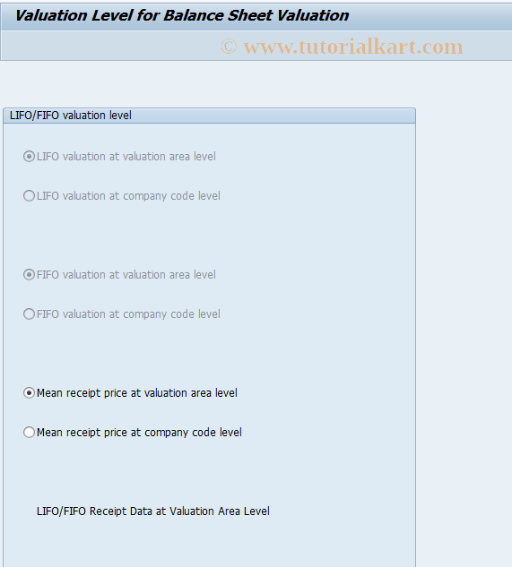 SAP TCode OMWL - C LIFO/FIFO Global Setting