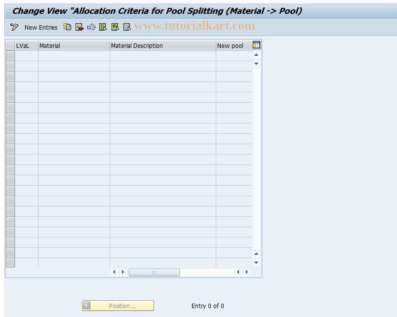 SAP TCode OMWPS1 - C LIFO Pools: Splitting