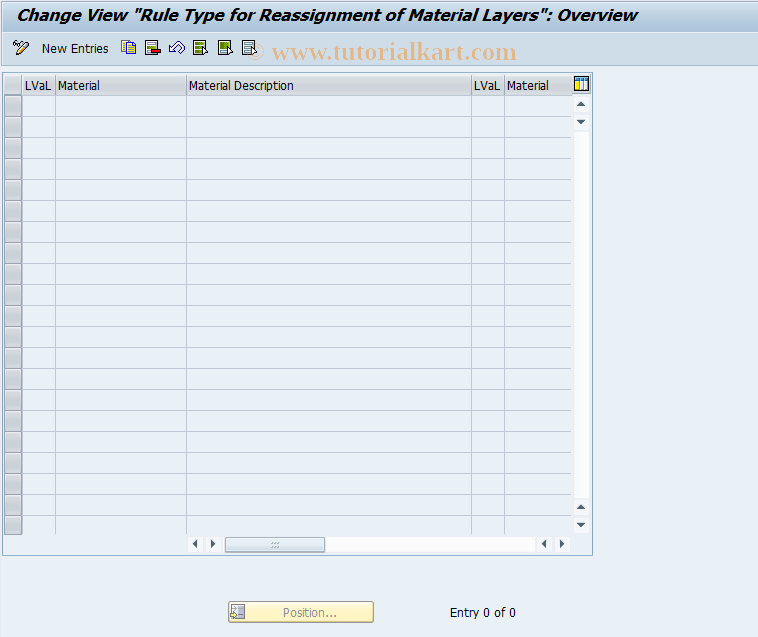 SAP TCode OMWPS3 - C LIFO: Reassign Material Layer