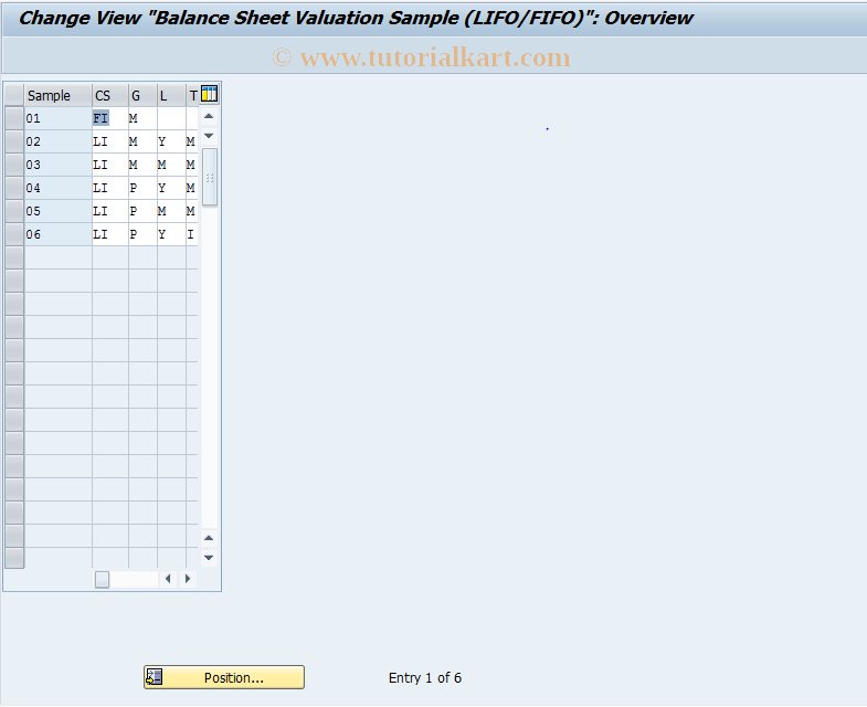 SAP TCode OMWQ - C LIFO/FIFO Sample