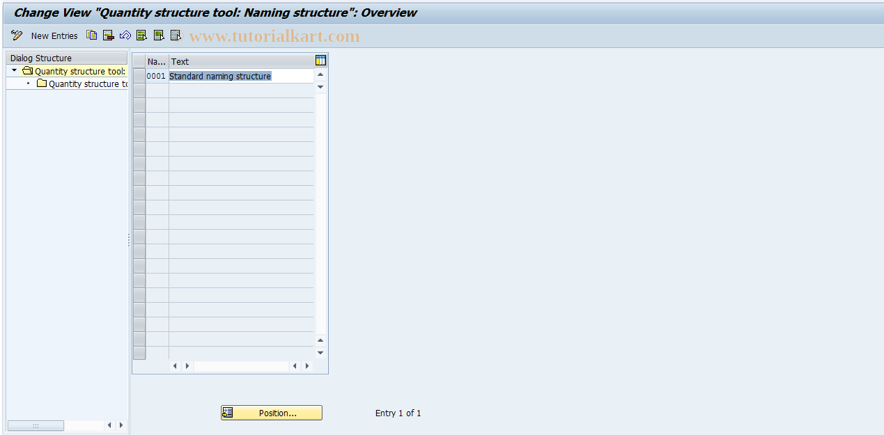 SAP TCode OMXD - Maintain Naming Structure