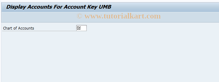 SAP TCode OMX_UMB_ACCOUNTS - Display Accounts for Account Key UMB