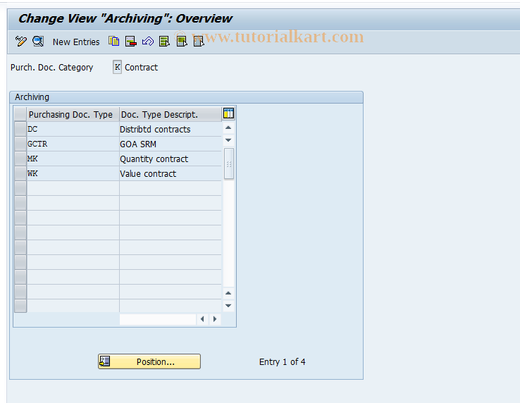 SAP TCode OMZE - C MM-PUR  Reorganization  Contract Extra