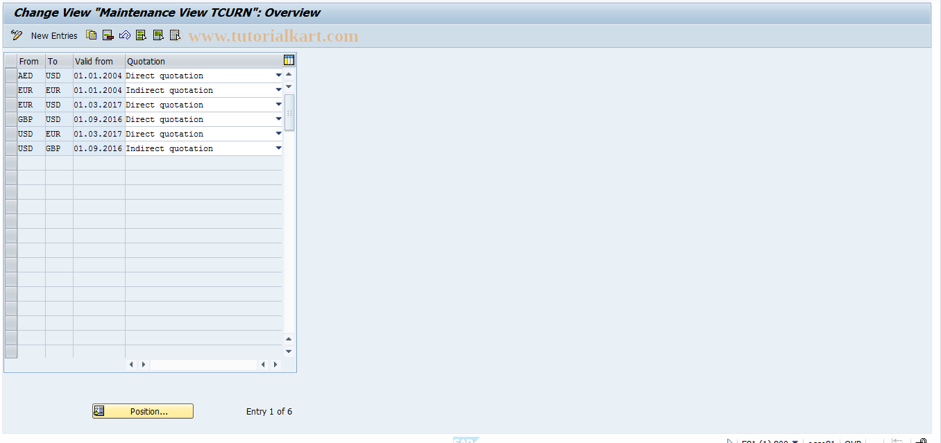 SAP TCode ONOT - Maintain Quotation Types