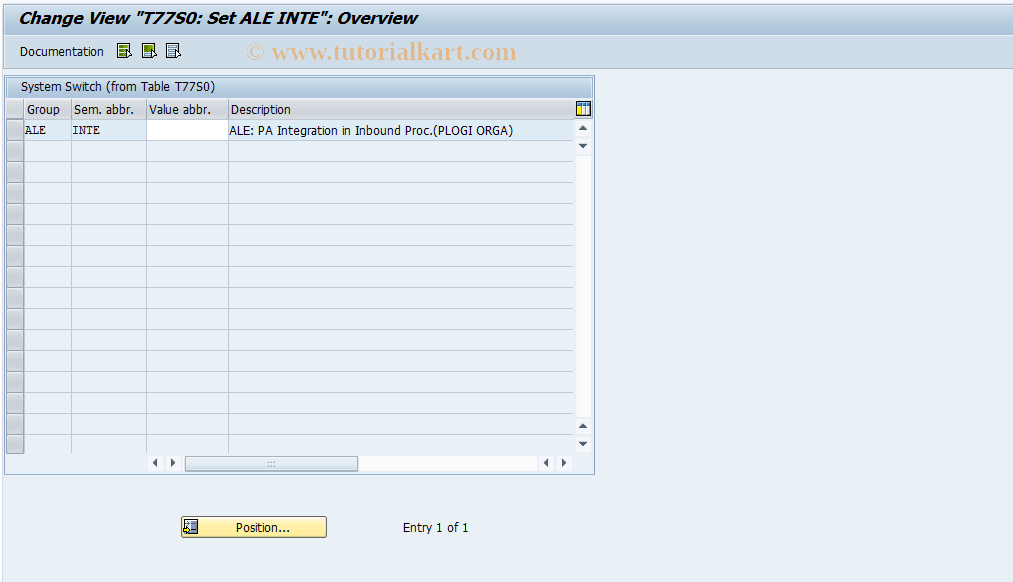 SAP TCode OOALEINTE - T77S0: Set ALE INTE