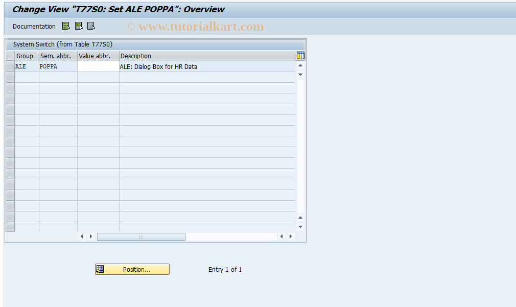 SAP TCode OOALEPOPPA - T77S0: Set ALE POPPA