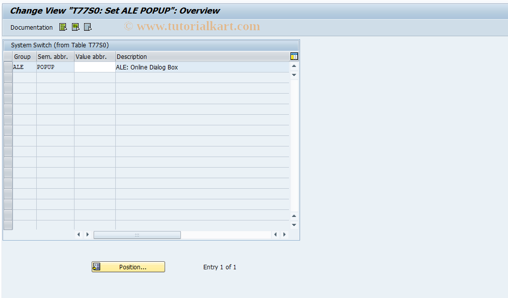 SAP TCode OOALEPOPUP - T77S0: Set ALE POPUP