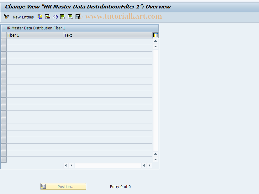 SAP TCode OOALE_FILTER1 - HR:Master Data Distribution Filter 1