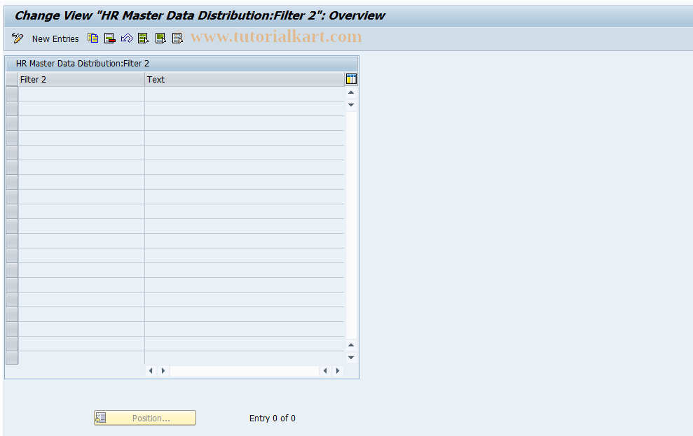 SAP TCode OOALE_FILTER2 - HR:Master Data Distribution Filter 2