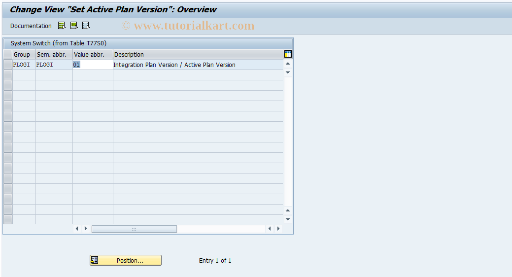 SAP TCode OOAP - Set Active Plan Version