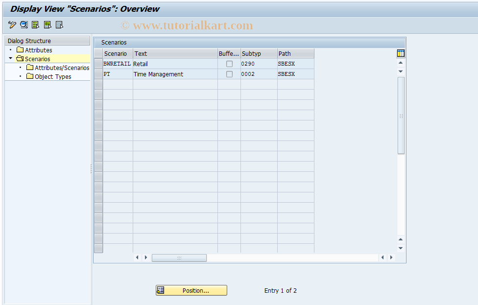 SAP TCode OOATTRCUST_DISP - Customizing General Attribute Maintenance 