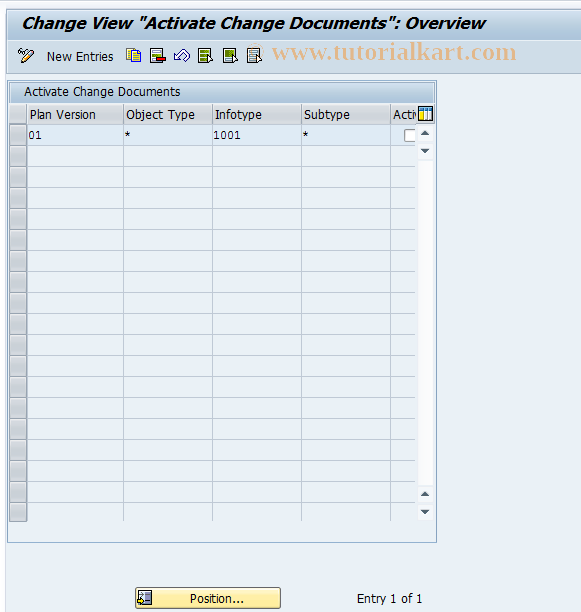 SAP TCode OOCDOC_CUST - Activate Change Documents