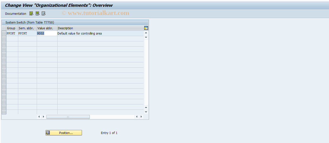 SAP TCode OOCE - Organizational Elements