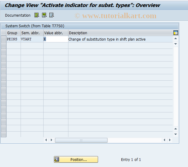 SAP TCode OODM - Activate indicator for subst. types