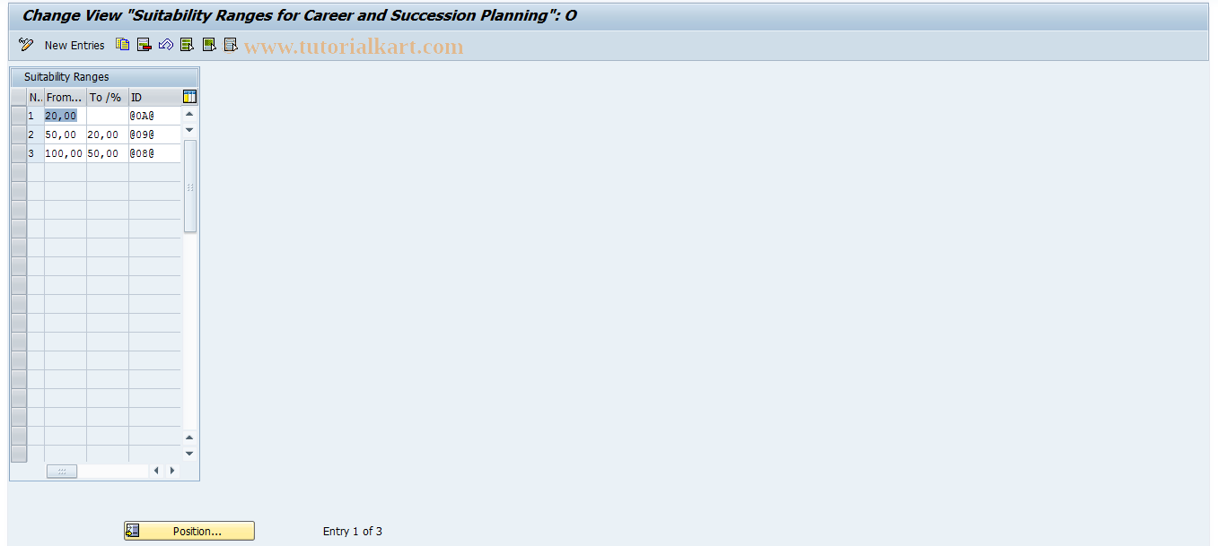 SAP TCode OOEP - Set Suitability Areas