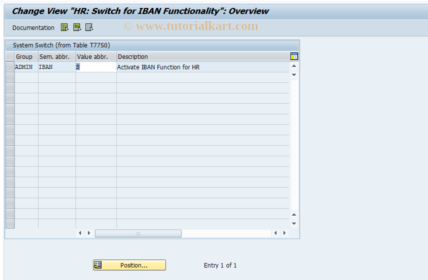 SAP TCode OOIF - HR: Switch for IBAN Functionality