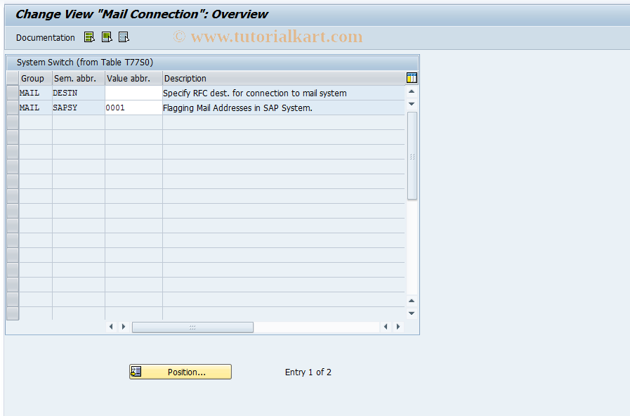 SAP TCode OOMA - Mail Connection