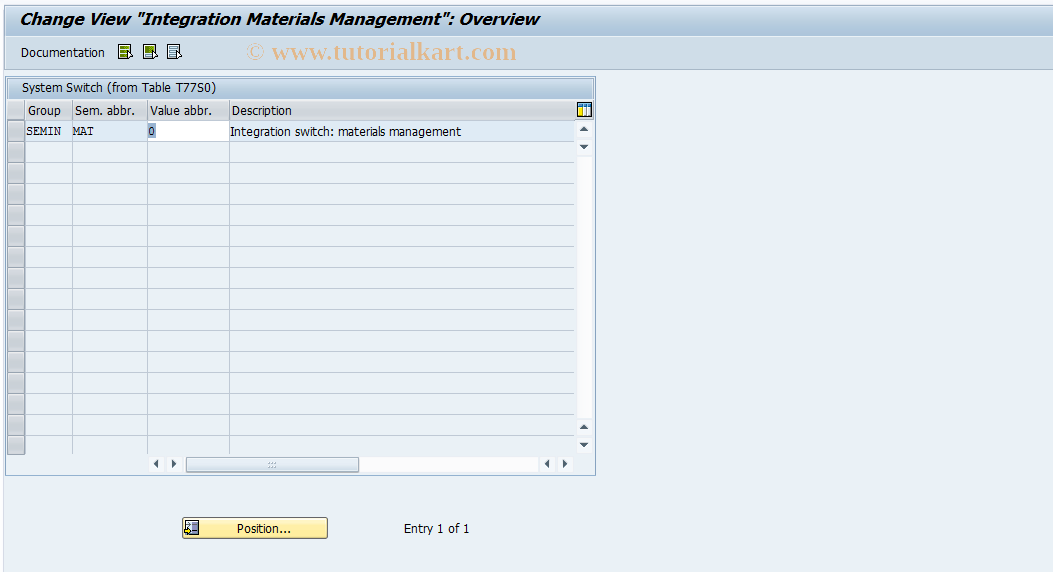 SAP TCode OOMM - Integration Materials Management