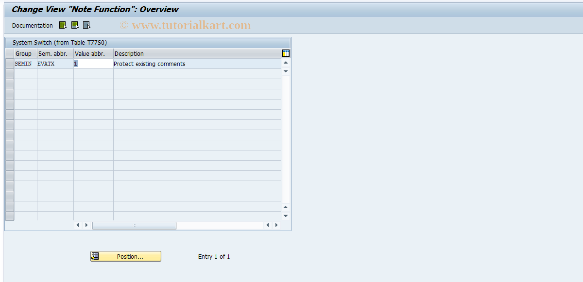 SAP TCode OONF - Note Function