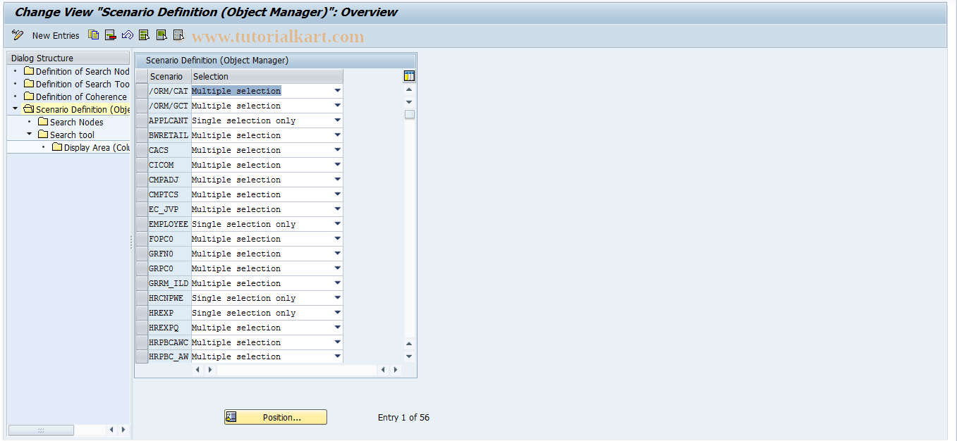 SAP TCode OOOBJMANCUST - Object Manager Customizing