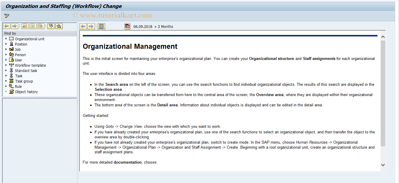 SAP TCode OOOE - Organizational Plan