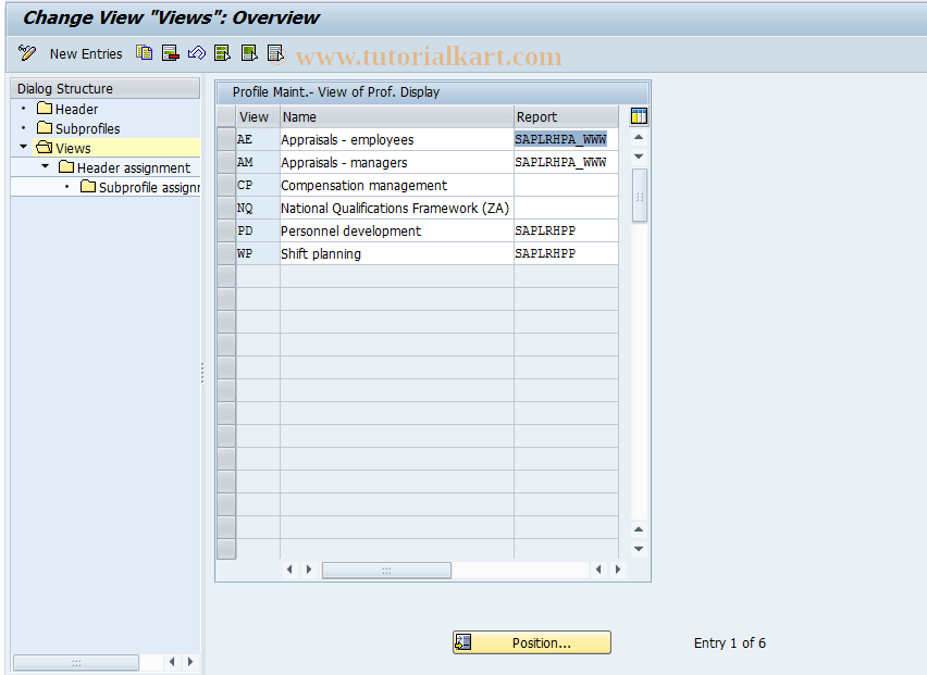 SAP TCode OOPF - Define Profiles