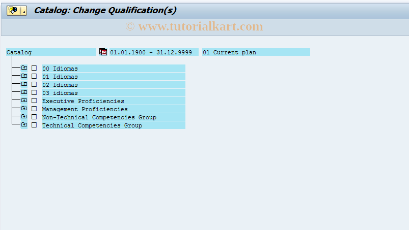 SAP TCode OOQA - Change Qualifications Catalog