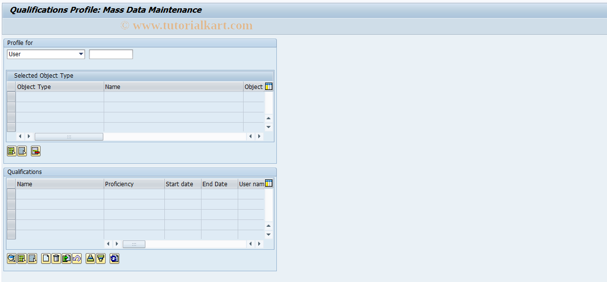 SAP TCode OOQM - Qual. Profile: Mass Data Maintenance